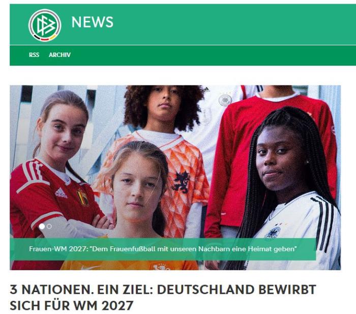 德国足协官网截图。